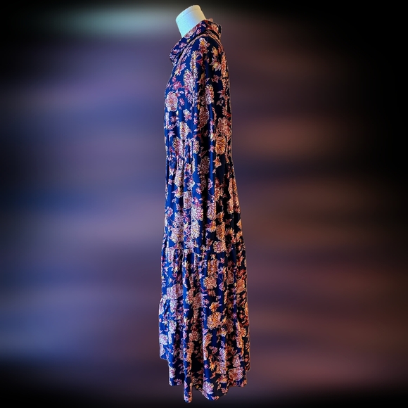 BloomChic Navy Floral Long Sleeve Dress - Picture 3 of 5